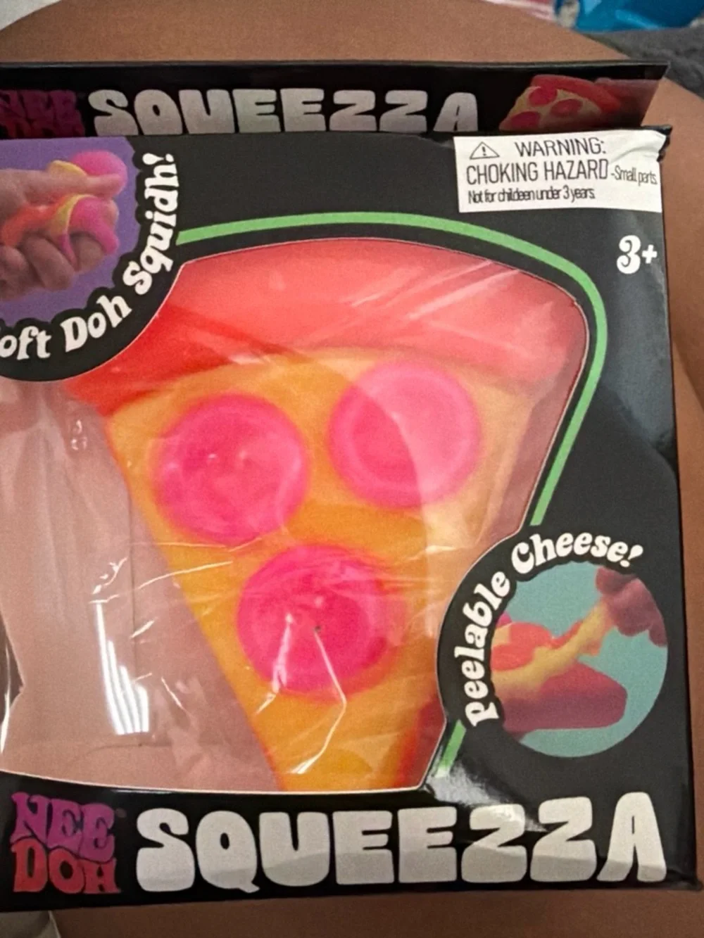 SQUEEZZA Pink & Yellow Pizza Squishy Toy